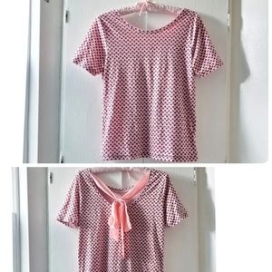 Heart print short sleeve top
